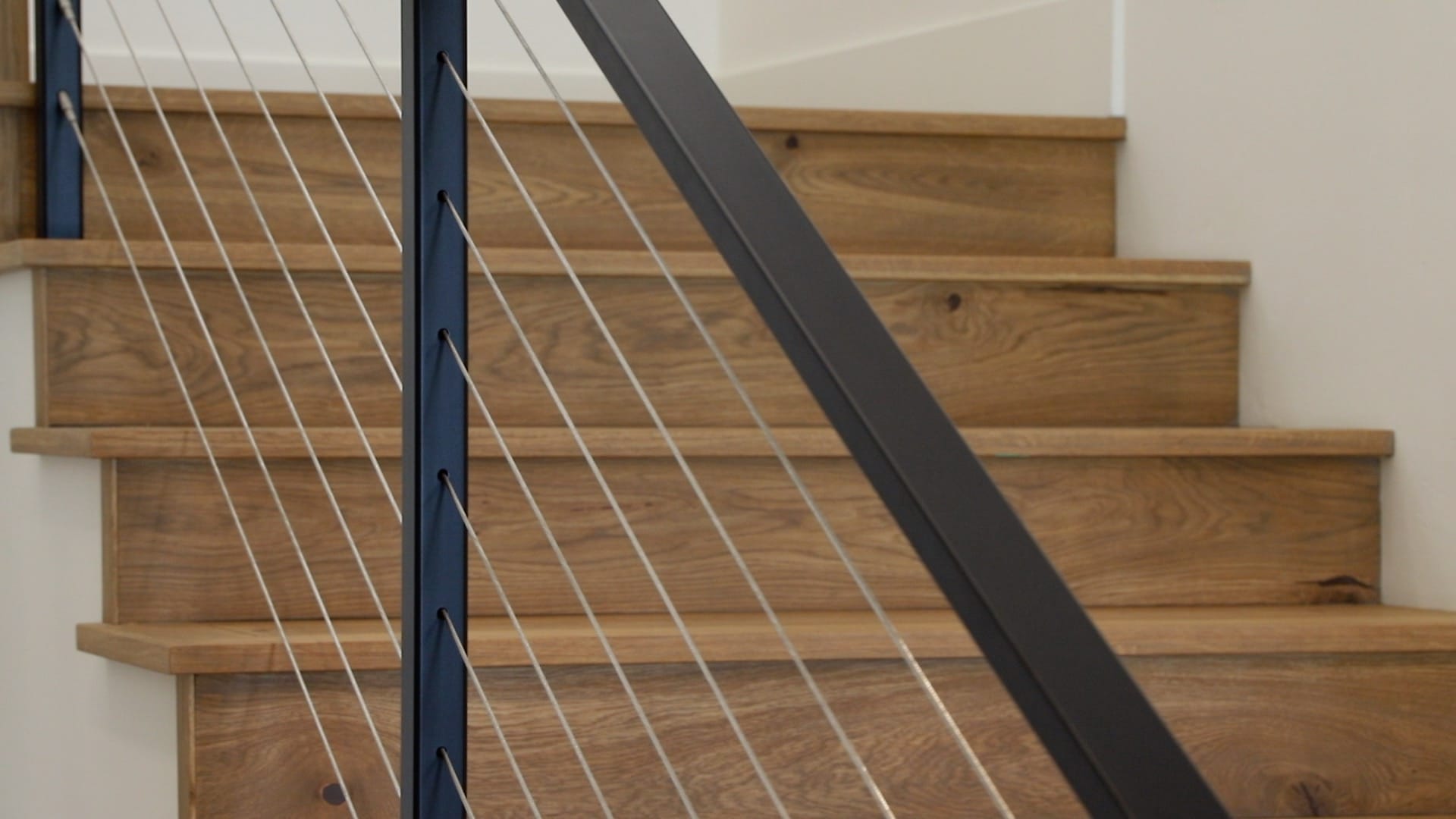 Solid Wood Interior Stair Design in Laundry Room